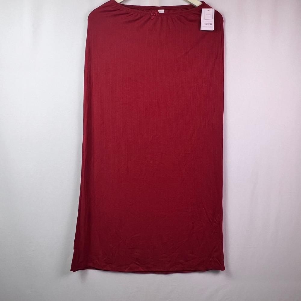 Auden Red Variegated Ribbed Sleep Skirt Large Lounge Maxi NWT
